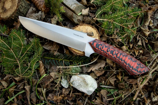 Bushcraftmesser schwarz/rot