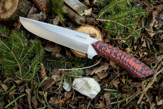 Bushcraftmesser schwarz/rot