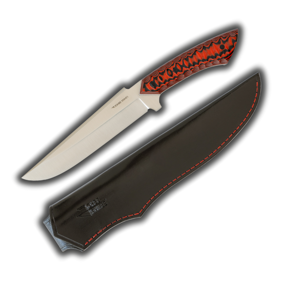 Bushcraftmesser schwarz/rot