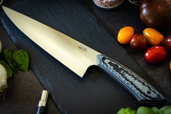 Kochmesser mit schwarz/grauem Griff