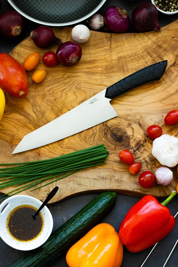 Santoku Messer mit Griff aus Ebenholz
