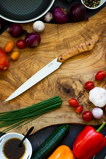 Filetiermesser mit Olivenholzgriff