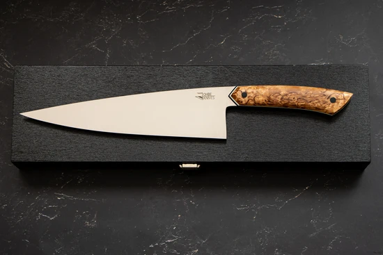 Kochmesser mit Griff aus Maserbirke