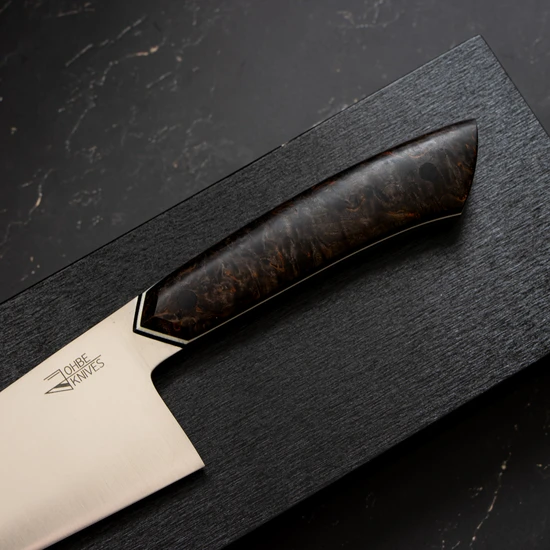 Santoku Messer mit Griff aus Maserbirke