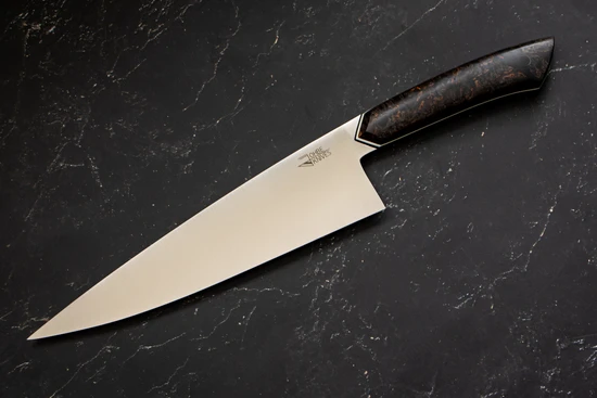 Kochmesser mit Griff auf Maserbirke